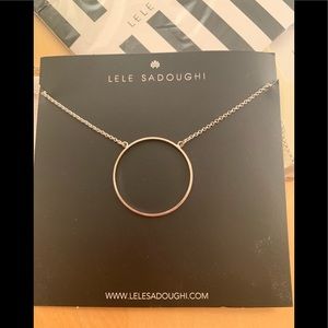 Lele Sadoughi silver circle necklace